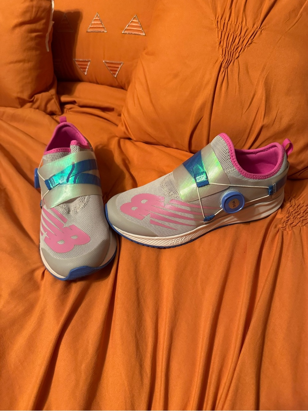 New Balance Pink & Silver Athletic Shoes